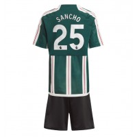 Manchester United Jadon Sancho #25 Udebane Trøje Børn 2023-24 Kortærmet (+ Korte bukser)